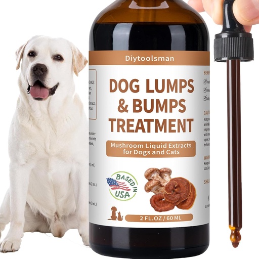 [BRSRAAAHAB4GG3D4] כלב Lumps ו- Bumps טיפול - תוסף Mushroom לכלבים - Lipoma Reduction, Boosts Immune Health, and Enhances אנרגיה - עם Reishi & טורקיה Tail Mushrooms, 3.52 oz (Liquid)