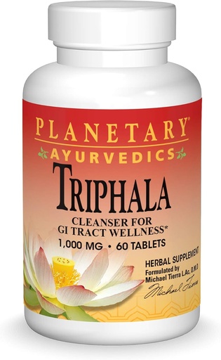 [BRSWIYD6DF4WG3LM] Planetarisk Ayurvedics Triphala 1000mg GI Tract Wellness & Cleanse - Kraftfuld Herbal Supplement - Balance & Detox fordøjelsesstøtte Rejuvinate & Regularitet - 60 tabletter