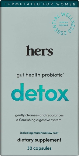 [BRSRMZANA56BM233] Hers Detox Supplement - Supplément probiotique pour les femmes pour la désintoxication - Aide à soutenir un système digestif sain - Végétarien - 30 Capsules