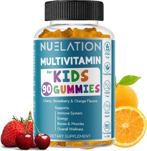 [BRSROHYEBN6AKDTV] Gummy Vitamins for Kids 45 Day Supply - Vegetarian, Gluten Free, Gelatin Free, Multivitamin Gummies for Kids to Support Immune System & Overall Wellness
