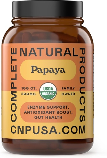 [BRSWYFARDJ7BYEY6] Tam Natural Products Organic Papaya Enzymes & Papain Enzyme Capsules - 500mg 100 Pills, Organic Papaya Toz Digestive Super Fruit Capsules