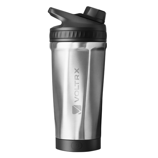 [BRSREAYZO54BAA33] VOLTRX ChillMix Shaker Bottle Insulated Stainless Steel - USB C Rechargeable Electric Protein Shake Mixer, Shaker Cups for Protein Shakes and Meal Replacement, Chrome Steel, 16 oz