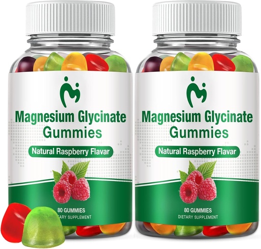 [BRSRAFLRAEPGKYD2] 2 Пакети Magnesium Glycinate Gummies для дорослих і дітей, Спокійний Magnesium Clycinate 400mg, Calm Magnesium Gummies для сну