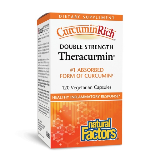 [BRSWGEA2BYBAIAAY] Natural Factors CurcuminRich Double Strength Theracurmin - Antioxidant Support Supplement with Curcumin - Dietary Supplement Aids Muscle & Joint Health - 120 Vegetarian Capsules (120 Servings)