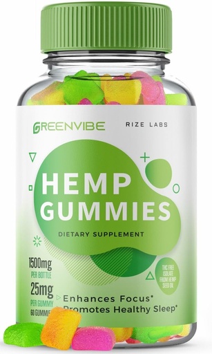 [BRSROHADOB5AM3LV] rize labs Green Vibe Gummies - All-Natural Supplement for Calmness, Sleep Aid, and Overall Wellness, Holistic Relaxation Gummy, Reviews Gomitas (60 Gummies)