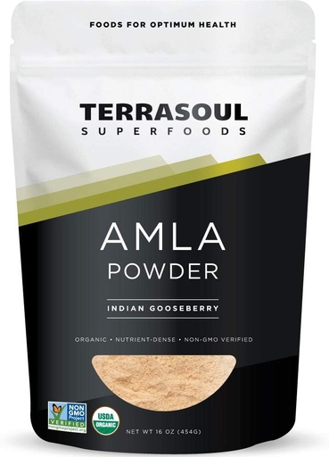 [BRSWGYYKC55RMFLO] Terrasoul Superfoods Organic Amla Berry Powder (Amalaki), 16 Oz - Rich in Antioxidant Vitamin C | Supports Immunity