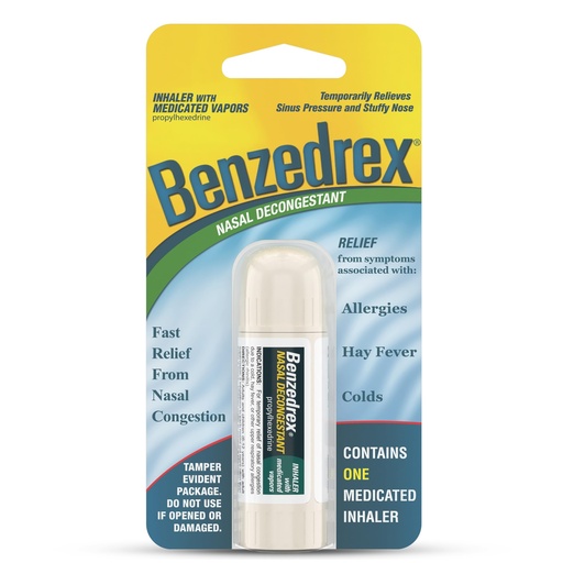 [BRSWIYQROR7R62IZ] Benzedrex Nasal Decongestant Inhaler, 1 Count (Pack of 1)