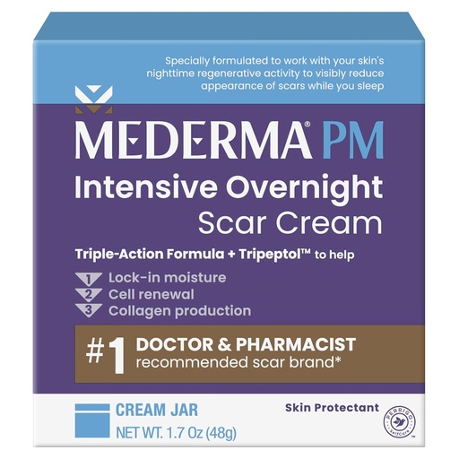 [BRSWYAI2PMDRG3TZ] Mederma PM Crema de miedo intensiva durante la noche - Tratamiento de cicatriz avanzado con tripeptol, funciona mientras duerme