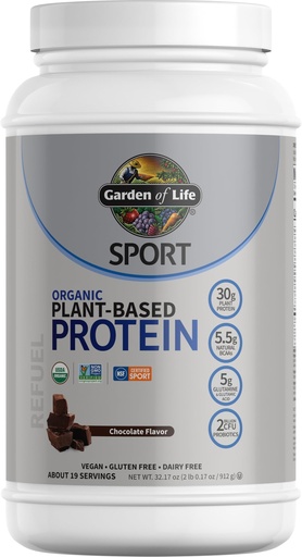 [BRSWKHD7AAHQGFLA] Garden of Life Organic Vegan Protein Powder with Probiotics, BCAAs, NSF Certified, Gluten Free & Sport, Non GMO, Sport Protein Powder, 19 Servings, Chocolate