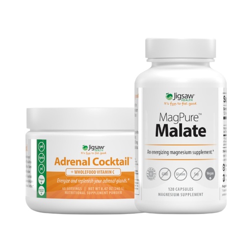 [BRSRAZT6C4MRG2Y4] Jigsaw Health Bundle | Adrenal Cocktail, 60 Servings (Jar), and MagPure Malate, 120 Capsules