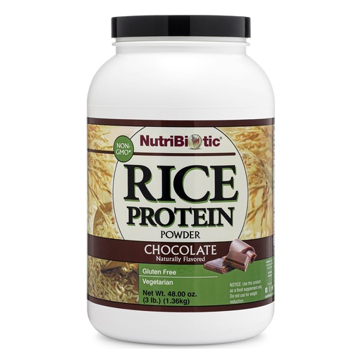 [BRSWIEAKCN5GMCLA] NutriBiotic – Chocolate Rice Protein, 3 Lb (1.36kg) | Low Carb, Vegetarian & Keto-Friendly Raw Protein Powder | Grown & Processed Without Chemicals, GMOs or Gluten | Easy to Digest & Nutrient-Rich