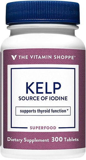 [BRSRMCTYAANGOGYZ] The Vitamin Shoppe Kelp (dari Atlantic Kelp & Potasium Iodium), Sumber Iodin, Thyroid Support, Support Energy & Stamina (300 Tablet)