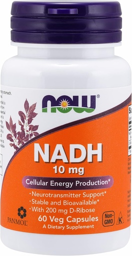 [BRSWIZTYCZYQIFTE] Now Foods NADH with Ribose, 10 mg, 60 Vcaps