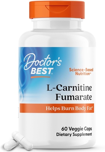 [BRSWIYQHCEIAAET2] Doctors BEST L- Carnitine Fumarate, Helling Burn Body Fat, Non-GMO, Gluten Free, Soy Free, Vegan 60 Veggie Caps