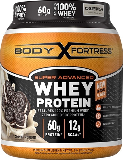 [BRSWIAYDOQIQE23A] Крепост Whey протеин на прах, Бисквитки N'Creme, Aspartame Free, 60 G протеин на обслужване, 2 Lbs