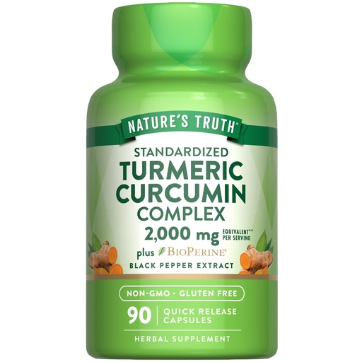 [BRSWGCT3OQBGMEIZ] Nature's Truth Turmeric Curcumin Capsules | 90 Count | with 95% Standardized Curcuminoids and Bioperine | Non-GMO and Gluten Free Supplement