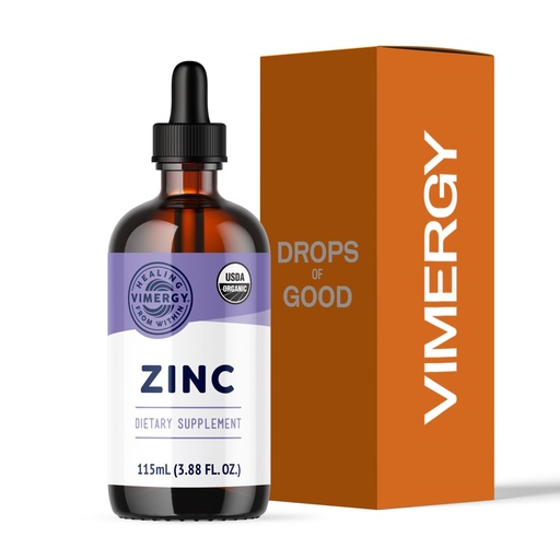 [BRSWGGLROIDQO3A3] VIMERGY USDA Organic Zinc Supplements for Women & Men (7.5mg Liquid Zinc Per Serving) Fast-Absorbing Immune Support, Promotes Healthy Bones & Skin, Vegan, Up to 57 Servings (115 mL)