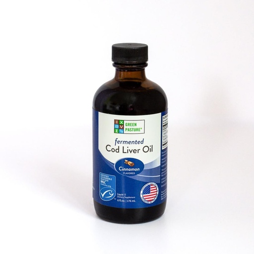 [BRSRMBQYOANBUDQY] Green Pasture - Fermented Cod Liver Oil Liquid - 6 fl. oz. - Cinnamon