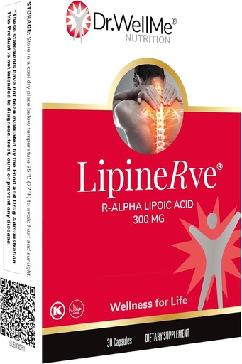 [BRSRO2Q7B55QMYIY] Dr.WellMe Lipinerve R Alpha Lipoic Acid 300mg Capsules Per Serving - an Antioxidant Supplement, Kosher | Halal 30 Count - Made in USA