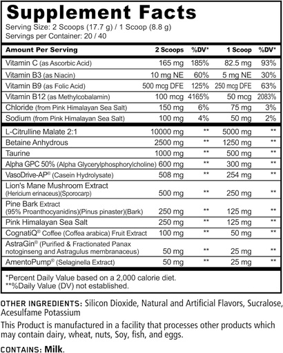 [BRSRMAQ6OR5R6H36] Podzemna Bio Labs Panda Supps Pump, Pre-Workout, No-Clump Formula w/10G L-Citrulline Malate, Alpha GPC, Lions Mane,CognatiQTM, VasoDrive-AP® 40 Scoops (BlackBerry Lime)