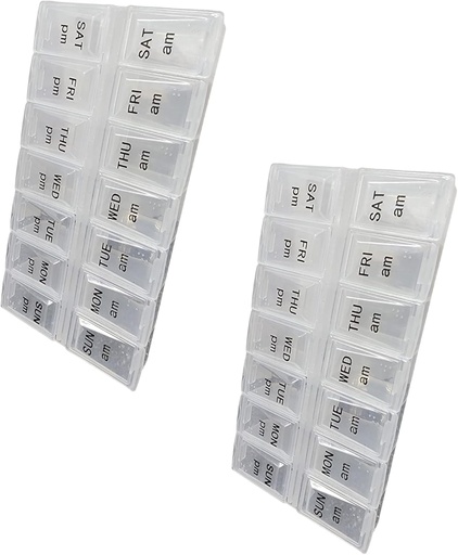 [BRSRMCYKPN5AECL7] Napi kétszer pill szervező, heti napi és éjszakai pill tartály, nappali és éjszakai gyógyszeres vagy vitamin reggel vagy éjszaka PM szétválasztás (2)