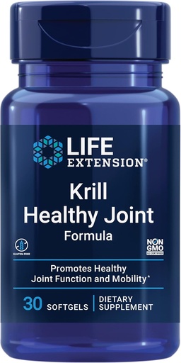 [BRSWIZYRCB7GYAYZ] Life Extension Krill Healthy Joint Formula, Krill Oil, hyaluronic Acid, The carotenoid astaxanthin for Healthy Joints, Healthy Body, Gluten-Free, Non-GMO, 30 softgels