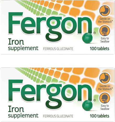 [BRSWIYQOAAORUCAZ] Fergon High Potency Iron Highly Soluble & Easily Digested, 27 mg Iron, 100 Tablets