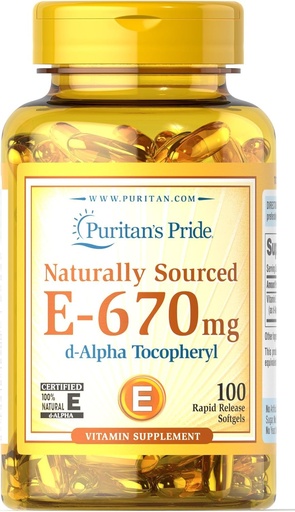 [BRSWIZQ3OVYGA2I5] Puritan의 Pride 비타민 E- 670 mg 100 % 천연 100 Softgels