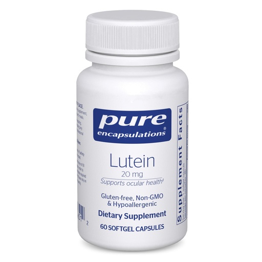 [BRSWIYQECUFRGAY5] Pure Encapsulations Lutein 20 mg | Hypoallergenic Antioxidant Support for Healthy Visual Function | 60 Softgel Capsules