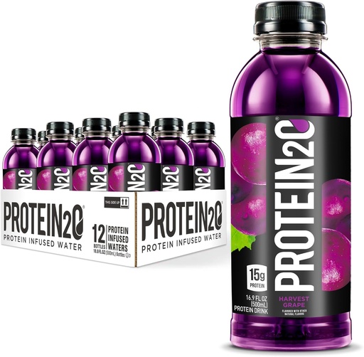 [BRSWKFIYOYARMHTE] Protein2o 15g Whey Protein Isolate Infused Water, Ready To Drink, Sugar Free, Gluten Free, Lactose Free, Harvest Grape, 16.9 oz Bottle (Pack of 12)