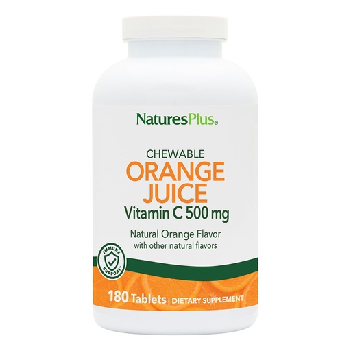 [BRSWKF36BN5BKFY5] NaturesPlus Orange Juice - 180 Chewable Tablets, 2 Pack - 500 mg Vitamin C - High-Potency Immune Support Supplement, Antioxidant - Gentle on Stomach - Vegan, Gluten Free - 360 Servings