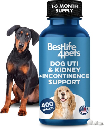 [BRSWGGDQCMBWGHQ4] Dog UTI və Kidney Support, Köpeklər üçün Natural Incontinence & Bladder Control Involuntary Leaking, Urinary Tract Problemləri, Flush Out Bladder Stones və Dog Kidney Health (400ls)