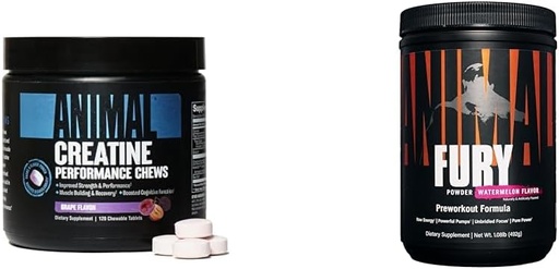 [BRSROAIKCUCWGYAZ] Animal Creatine Chews Tablet - Enhanced Creatine Monohydrate עם AstraGin כדי לשפר את Absorption & Fury Pre Workout אבקת תוספת עבור אנרגיה להתמקד 5g