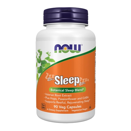 [BRSWIZD5CZYWA2Q5] NOW Foods Supplements, Sleep with Valerian Root Extract Plus Hops, Passionflower and GABA, Botanical Sleep Blend*, 90 Veg Capsules