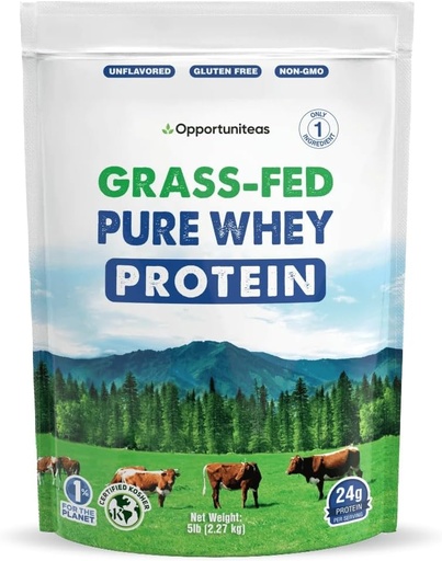 [BRSW2HAHPJ6QAA3L] Opportuniteas Grass Fed Whey Protein Toz Yoğunluğu - 1 Malzemeler - Katı Protein İçecek, Smoothie, Shake, Cooking & Baking - GMO, Hormon Free & Gluten Free - 5 Pounds