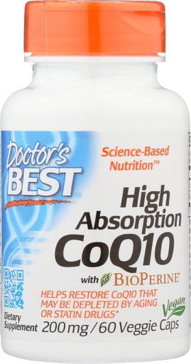 [BRSWIHAECMDB2CQ5] Doctor's Best High Absorption CoQ10 Vegetable Capsules, 200 mg, 60 Count