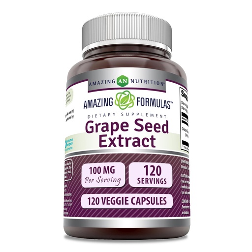 [BRSWKYIOBQBWOCY7] Amazing Formulas Grapeseed Extract Supplement | 100 Mg Per Serving | 120 Veggie Capsules | Non-GMO | Gluten-Free | Made in USA