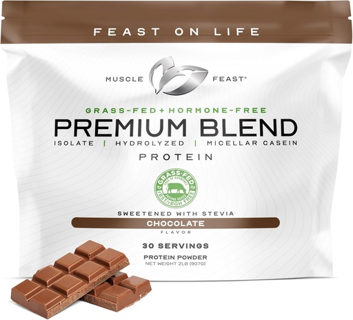 [BRSWIHYZCF4BC2DY] Muscle Feast Premium Blend All Natural Hormone Free Grass-Fed Whey Protein Powder, Chocolate, 2lb