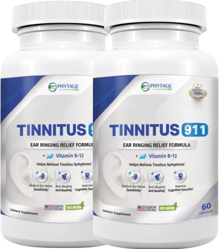 [BRSROAYCBYAQIHQV] Tinnitus 911 - Tinnitus Relief Supplement - Ear Ringing Relief - 2 Pack