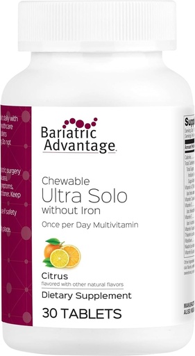 [BRSW2AI2OYNA2YA4] Keuntungan Bariatrik - Chewable Ultra Solo Without Iron - Citrus - 30 Tablet (Paket 1)