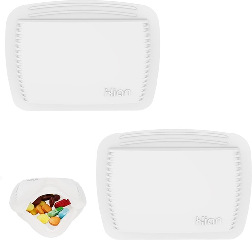 [BRSW2HTROV7AK2AY] 2 vnt picture pill Organizatorius daugkartinio naudojimo kišenės pilka Case Nešiojamas Open Picle Pouch Silicon Small Pill Box Pill Container Pill Holder Pill Bags Organizaciniai vaistai, Vitaminai, ir tabletės kelionėms (balta)
