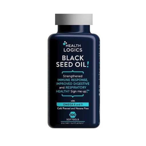 [BRSWIGYZBYNAKHD2] Health Logics Black Seed Oil, Cold Pressed, Rich Source of Omega 6 & 9 Essential Fatty Acids, from Nigella Sativa (100 Soft Gel Capsules)