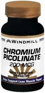 [BRSWIG34DNYBQFTY] CHROMIUM PICOLINATE TABLETS 200 MCG WINDMILL