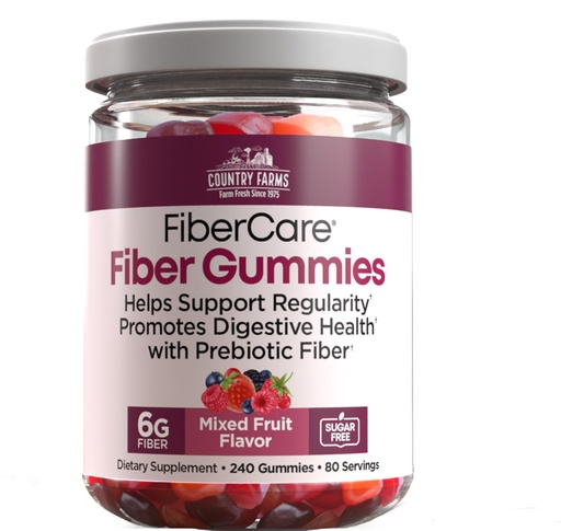 [BRSRAGIZOQIGC2DV] Country-Farm Fiber Care Gummies | Help Supports Regularity | Promote Digestive Health | with Prebiotic | Mixed Fruit Flavor | 6g per Fiber | (240 Gummies) | 80 Days Supplies