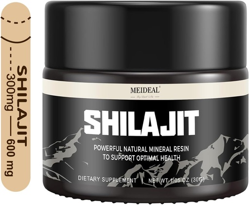 [BRSROGIFCQBGGETV] Shilajit ren Himalayan Organic Shilajit Resin, Naturlig Shilajit Resin med Fulvic Acid, 85+ Trace Minerals, Organisk ayurvedisk blanding for energi og immunsystem støtte, 30 gram (1 stk)