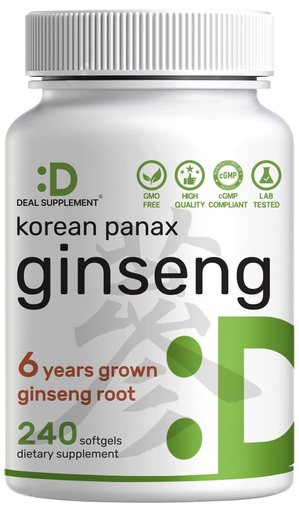 [BRSWYZ3YOQBGCCDU] DEAL SUPPLEMENT Korean Red Panax Ginseng Root Extract, 240 Softgels