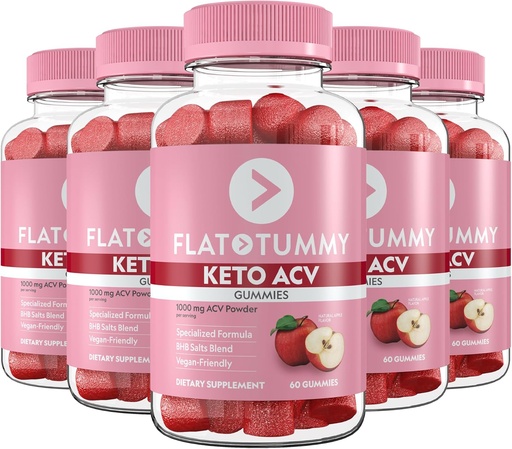 [BRSRAAT4BN7WAEL3] 플랫 미라 케토 ACV Gummies, 60 카운트 - 특수 공식, 포스트 GLP-1 케토 보충, Vegan-Friendly, Non-GMO - Apple Cider Vinegar Gummies, BHB 소금, Beet, Pomegranate Superfood Powder (5 팩)