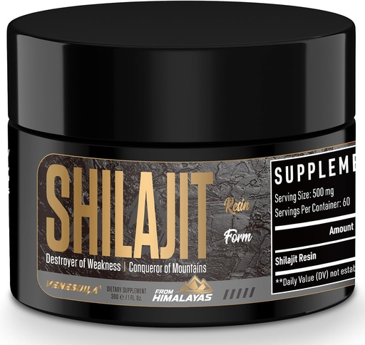 [BRSROZIFOUCRAETA] Shilajit Resin - Organic Shilajit Resin Third Party Tested Rich in 85 + Trace Minerals, Gold Class Himalayan Pure Shiljait for Energy (1 Fl Oz (Pack of 1))