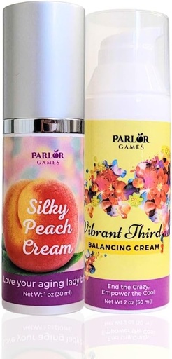 [BRSRAFT7OQAWM2Q3] Menopause Rebalancing Bundle: Silky Peach Estriol Cream & Vibrant Third Progesterone Cream for Women. Bioidentical Estrogen & Progesterone for Hot Flashes, Vaginal Dryness, Sleep Issues & Brain Fog