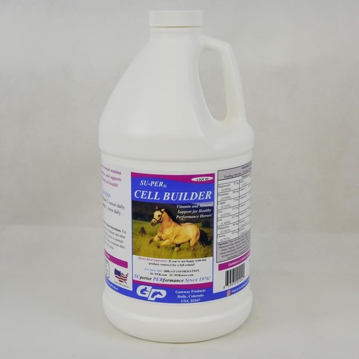 [BRSROBQLB56GCDTK] SU-PER Cell Builder Horse Supplement - High Iron Vitamin Mineral Equine Blood Builder Liquid for Performance Horses - 1/2 Gallon